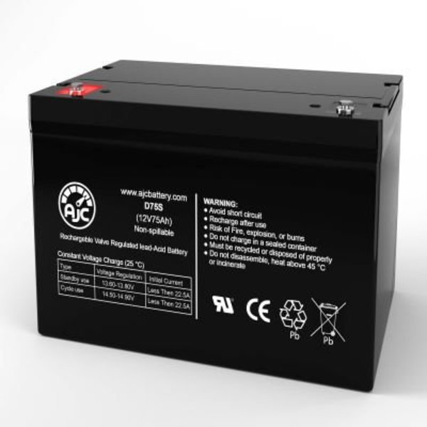 Battery Clerk AJC Duracell DURHR12-325C-FR-A Sealed Lead Acid Replacement Battery 75Ah, 12V, IT AJC-D75S-IT-V-0-191182